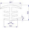 Gumový tesniaci profil FV0 pre fotovoltaické panely - pre medzeru medzi FV panelmi 8-12mm,návin 13m, IMPOL TRADE