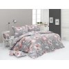 Matějovský Obliečka Kvalitná luxusná posteľná bielizeň - Amabel Cotton deluxe 1x 140/220, 1x 70/90 140x220+70x90 kvety sivá, hnedá