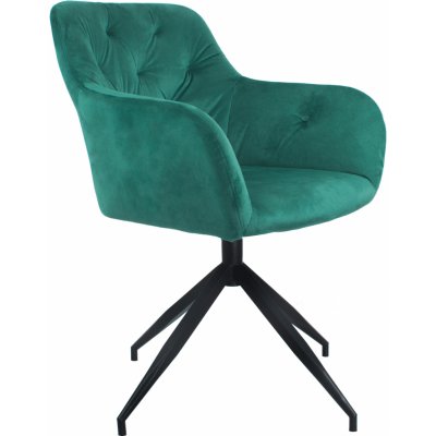 Kondela Otočná stolička, zelená Velvet látka/čierna, VELEZA NEW