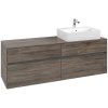 VILLEROY & BOCH Collaro závesná skrinka pod umývadlo na dosku (umývadlo vpravo), 4 zásuvky, 1600 x 500 x 548 mm, Stone Oak, C13600RK