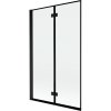 MEXEN - MIST vaňová zástena 110x150 cm 6mm 2-s, čierna, okraj, ľavá 8A9-110-002-70-70-L