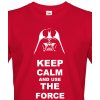 Pánské tričko Keep calm and use the force, Barva Červená, Velikost M Bezvatriko.cz 108222