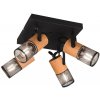 Trio 804300432 prisadené stropné bodové svietidlo Tosh 4x40W | E14 | IP20 - čierna s hnedou