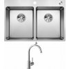 Blanco ANDANO 340/340-IF/A nerez hodvábny lesk s excentrom PushControl 525248 + Blanco MIDA chróm 517742