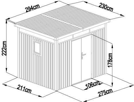 Rojaplast ANNA C 222 x 294 x 230 cm sivý