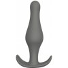 Dream Toys Cheeky Love Silicone Butt Plug with T-Handle, šedý análny kolík 10,5 x 1,4–2,3 cm