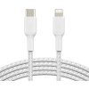 BELKIN kabel oplétaný USB-C - Lightning, 1m, bílý CAA004bt1MWH