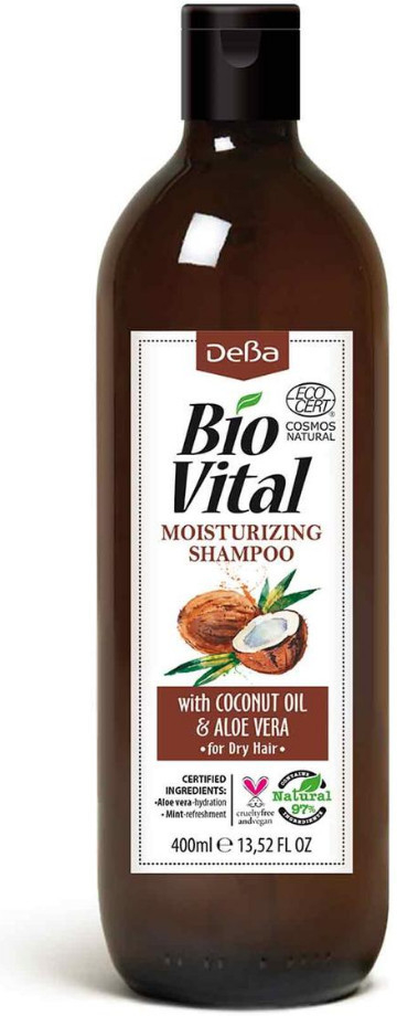 BioVital DeBa Hydratačný Šampón s Aloe Vera a Kokosovým olejom 400 ml