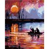 Maľovanie podľa čísel – Západ slnka na jazere, 80 × 100 cm, napnuté plátno na rám 8596530021551