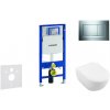 Geberit Duofix - Modul na závesné WC s tlačidlom Sigma30, lesklý chróm/chróm mat + Villeroy Boch - WC a doska, DirectFlush, SoftClose, CeramicPlus 111.300.00.5 NI6