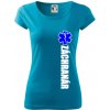 Nápis Záchranár + hviezda - Dámske tričko Pure - XS ( Svetlý tyrkys )