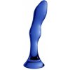 Shots Chrystalino Galant Blue, modré sklenené dildo 18 x 3,5 cm