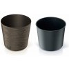 Kvetináč FURU ROUND LOW ECO WOOD 30 cm - farba: káva ECO - - - Prosperplast