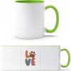 TTH Dvojfarebný Hrnček - Nápis LOVE s labkou - - Standard - Darčeky PrintEQ - 250ml