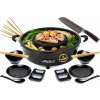 Elektrický gril TomYang Hot Pot, barbecue, kontaktný, raclette, čierny, 1800 W