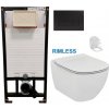 DEANTE Podstavný rám, pre závesné WC misy + SLIM tlačidlo černé + WC Ideal Standard Tesi se sedlem RIMLESS CST_WC01 N51P TE2