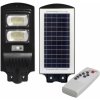 LED solárna pouličná lampa - 100W - 6000K - pohybový a súmrakový senzor + diaľkové ovládanie - čierna