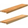 Parapety 2 ks, svetlohnedé, 100x20x2 cm, masívne dubové drevo