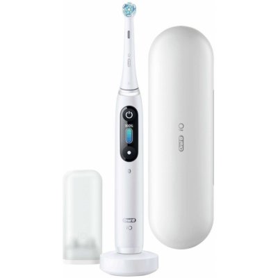 Oral-B iO Series 8 White Alabaster elektrický zubní kartáček, magnetický, 6 režimů, časovač, tlakový senzor, pouzdro 4210201363064