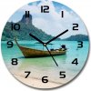 Sklenené nástenné hodiny okrúhle Loďka fi 30 cm