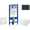 Geberit Duofix - Set predstenovej inštalácie, klozetu Oudee Vortex a dosky softclose, tlačidlo Sigma20, čierna lesk/čierna mat SANI11CA5148