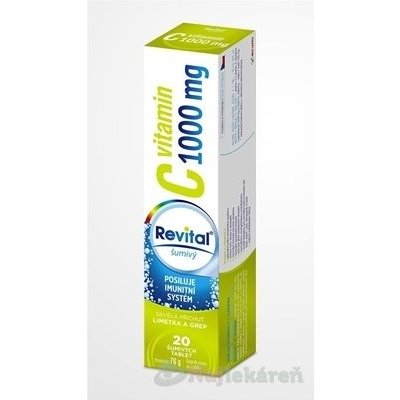 Revital vitamín C 1000 mg šumivý tbl eff s príchuťou limetky a grepu, 20 ks