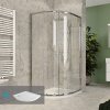 Mereo Sprchový set z Kory Lite, štvrťkruh, 90 cm, chróm ALU, sklo Číre a nízké SMC vaničky CK35123ZN