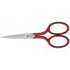 Krajčírske nožnice profi zahnuté-celokovové (červené); ROBUSO