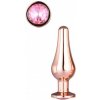 Dream Toys Gleaming Love Rose Gold Pleasure Plug S, kovový análny kolík 9,4 x 1,4–3,2 cm