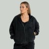 GymBeam Dámska mikina Zip Washed Black - STRIX Veľkosť: XS, Veľkosť oblečenia: XS