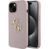 Guess PU Grained 4G Metal Logo Zadní Kryt pro iPhone 15 Pink GUHCP15SPGT4MBP