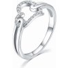 MOISS Romantický strieborný prsteň so zirkónmi Srdce R000210 52 mm