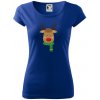Jeleň so šálom - Dámske tričko Pure - 2XL ( Kráľovská modrá )