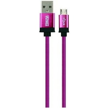 Yenkee YCU 201 BPE propojovací USB 2.0 A -> micro USB B, 1m, fialový
