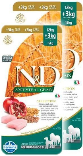 N&D Selection Adult Medium & Maxi Chicken & Pomegranate 2 x 12 kg