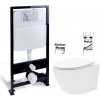 PRIM predstenový inštalačný systém bez tlačidla + WC REA Carlo Flat Mini Rimlesss + SEDADLO PRIM_20/0026 X CF1