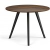 Konferenčný stôl PRIMO ZEN, priemer 100 cm, čierna podnož, orech