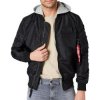 ALPHA INDUSTRIES Bunda MA-1 TT Hood BP Ref. - čierna (106103/03)