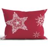 MKLozkoviny.sk Vianočná bavlnená obliečka na vankúš Renforcé 40 × 60 cm – Snehové vločky červené- -