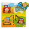 Bigjigs Toys Vkladacie puzzle stavebné stroje