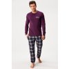 PMB.7101 pánské pyžamo dlouhé vínové
