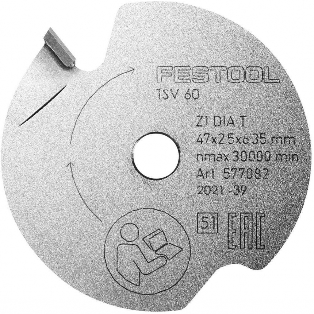 Festool DIA 47x2,5x6,35 T1 Predrezávací pílový kotúč 577082