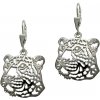 Strieborne Tlapky Leopard snežný – strieborné náušnice 493