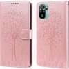 Peňaženkové kožené puzdro Deer na Xiaomi Redmi Note 10/10S - Ružová