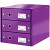Leitz Click&Store box 3 zásuvky purpurový