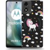 Picasee silikónový čierny obal pre Motorola Moto E14 - Unicorn hviezdne nebo