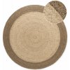 Obojstranný/ručne tkaný jutový okrúhly koberec sivobéžový ø 100 cm Jutta Greige – Hanse Home