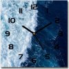 Sklenené nástenné hodiny štvorec Morské vlny 30x30 cm
