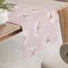 Biante Detský bavlnený behúň na stôl Sandra SA-743 Spiace medvedíky na obláčikoch na svetlo ružovom 20x120 cm