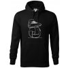 Futbalová lopta kopačka jedným ťahom - Mikina pánska Cape s kapucňou - 2XL ( Čierna )